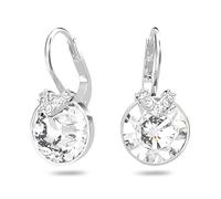 Swarovski Pendants d'oreilles Bella V, Taille ronde, Blanches, Métal rhodié