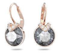 Swarovski Pendants d'oreilles Bella V, Taille ronde, Grises, Placage de ton or rosé