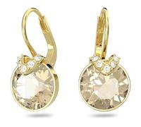 Swarovski Pendants d'oreilles Bella V, Taille ronde, Ton doré, Placage de ton or