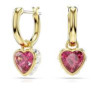 Swarovski Pendants d'oreilles Chroma Cœur Rouges – Placage de ton or