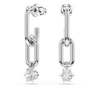 Swarovski Pendants d'oreilles Constella, Taille ronde, Blanches, Métal rhodié