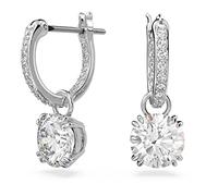Swarovski Pendants d'oreilles Constella, Taille ronde, Blanches, Métal rhodié