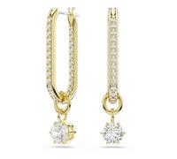 Swarovski Pendants d'oreilles Constella, Taille ronde, Blanches, Placage de ton or