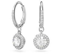Swarovski Pendants d'oreilles Constella, Taille ronde, Pavé, Blanches, Métal rhodié