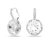 Swarovski Pendants d'oreilles de la collection Millenia, avec des cristaux incolores de taille ronde, sertissage griffes et chaton, en métal rhodié