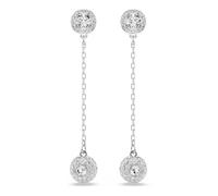 Swarovski Pendants d'oreilles Una Angelic, Taille ronde, Blanches, Métal rhodié