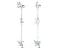 Swarovski Pendants d'oreilles Idyllia Lilia, Papillon, Bleues, Métal rhodié