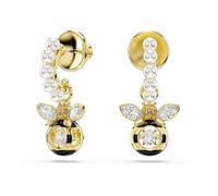 Swarovski Pendants d'oreilles Idyllia – Perle de cristal, Abeille, Multicolores, Placage de ton or