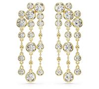 Swarovski Pendants d'oreilles Imber, Taille ronde, Chandelier, Blanches, Placage de ton or