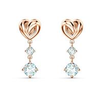 Swarovski Pendants d'oreilles Lifelong Heart, Cœur, Blanches, Placage de ton or rosé