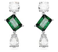 Swarovski Pendants d'oreilles Mesmera, Tailles variées, Vertes, Métal rhodié