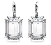 Swarovski Pendants d'oreilles Millenia, Taille octogonale, Blanches, Métal rhodié