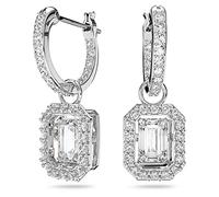 Swarovski Pendants d'oreilles Millenia, Taille octogonale, Blanches, Métal rhodié
