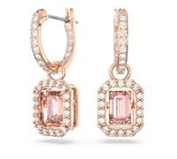 Swarovski Pendants d'oreilles Millenia, Taille octogonale, Rose, Placage de ton or rosé
