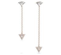 Swarovski Pendants d'oreilles Ortyx, Taille Triangle, Design asymétrique, Blanches, Placage de ton or rosé