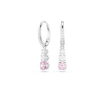 Swarovski Pendants d'oreilles Attract Trilogy, Taille ronde, Rose, Métal rhodié