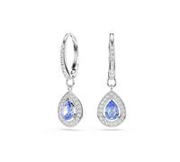 Swarovski Pendants d'oreilles Una, Taille goutte, Bleues, Métal rhodié