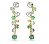 Swarovski Pendants d'oreilles verts, de la collection Constella, cristaux Zirconia de tailles variées, avec placage de ton or