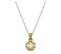 Swarovski Pendentif Birthstone, Taille Carré, Novembre, Jaune, Métal rhodié