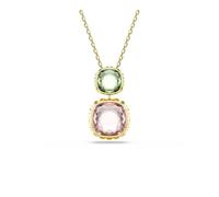 Swarovski Pendentif Chroma réversible cristaux ReCreated multicolores coussin plaqué ton or 42-49 cm
