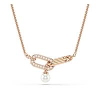 Swarovski Pendentif Constella, perle de verre ronde blanche, plaqué or rose