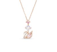 Pendentif Swan, Cygne, Rose, Placage de ton or rosé