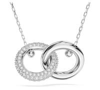 Swarovski Pendentif Dextera, Boucle entrelacée, Blanc, Métal rhodié