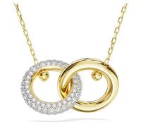 Pendentif Dextera, Boucle entrelacée, Blanc, Placage de ton or