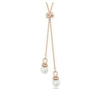 Swarovski Pendentif en Y Originally, Perle de cristal, Blanc, Placage de ton or rosé