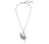Swarovski Pendentif et broche Swan, cygne, blancs, plaqué ruthénium