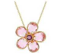 Swarovski Collier Florere, motif fleur en cristaux roses, placage ton or