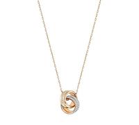 Pendentif Hyperbola, Pavé, Cercles entrelacés, Blanc, Placage de ton or rosé