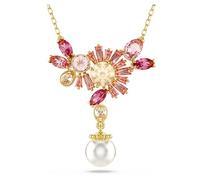 Swarovski Pendentif Gema, coupe mixte, perle de cristal, fleur, rose, plaqué or, cristal, finition dorée, zircone, sans pierre précieuse, ?????, Cristal, finition dorée, zircone, Pas de gemme