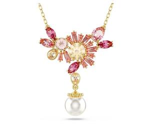 Swarovski Pendentif Gema, coupe mixte, perle de cristal, fleur, rose, plaqué or, cristal, finition dorée, zircone, sans pierre précieuse, ?????, Cristal, finition dorée, zircone, Pas de gemme