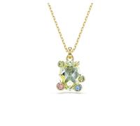 Swarovski Pendentif Gema – cristaux multicolores, chaîne réglable 42–49 cm, placage ton or