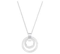 Swarovski Pendentif Hollow, cercles entremêlés et cristaux sertis pavé, métal rhodié, blanc