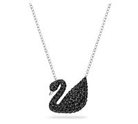 Swarovski Pendentif Iconic Swan, noir, métal rhodié