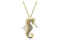 Swarovski Pendentif Idyllia, Crystal pearls, Hippocampe, Bleu, Placage de ton or