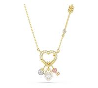 Swarovski Pendentif Idyllia – Cœur, clé, rose, placage de ton or – Tailles variées