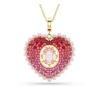 Swarovski Pendentif Idyllia, Tailles variées, Cœur, Rose, Placage de ton or