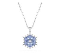Swarovski Pendentif Magic, Flocon de neige, Bleu, Métal rhodié