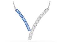 Swarovski Pendentif Matrix, coupe mixte, bleu, métal rhodié