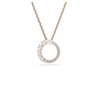 Swarovski Pendentif Matrix, Perle de cristal, Taille ronde, Blanc, Métal doré rose