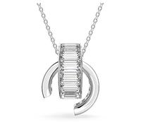 Swarovski Pendentif Matrix, Taille baguette, Blanc, Métal rhodié