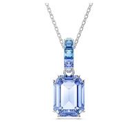 Swarovski Pendentif Millenia, coupe octogonale, bleu, finition rhodium, One Size, Cristal, Cristal