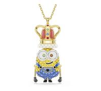 Swarovski Pendentif Minions King Bob, Pavé, Multicolore, Placage de ton or