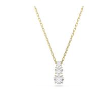 Swarovski Collier pendentif Stilla Attract – 3 Zirconia incolores sertis griffes – placage ton or