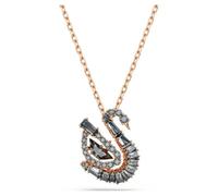 Swarovski Pendentif Swan 5764882, Cygne noir, Acier inoxydable doré à l'or rose 18 carats, Femme