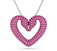 Swarovski Pendentif Una en forme de cœur, grand, violet, plaqué rhodium
