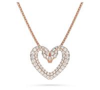 Swarovski Pendentif Una, motif coeur, placage de ton or rosé, blanc